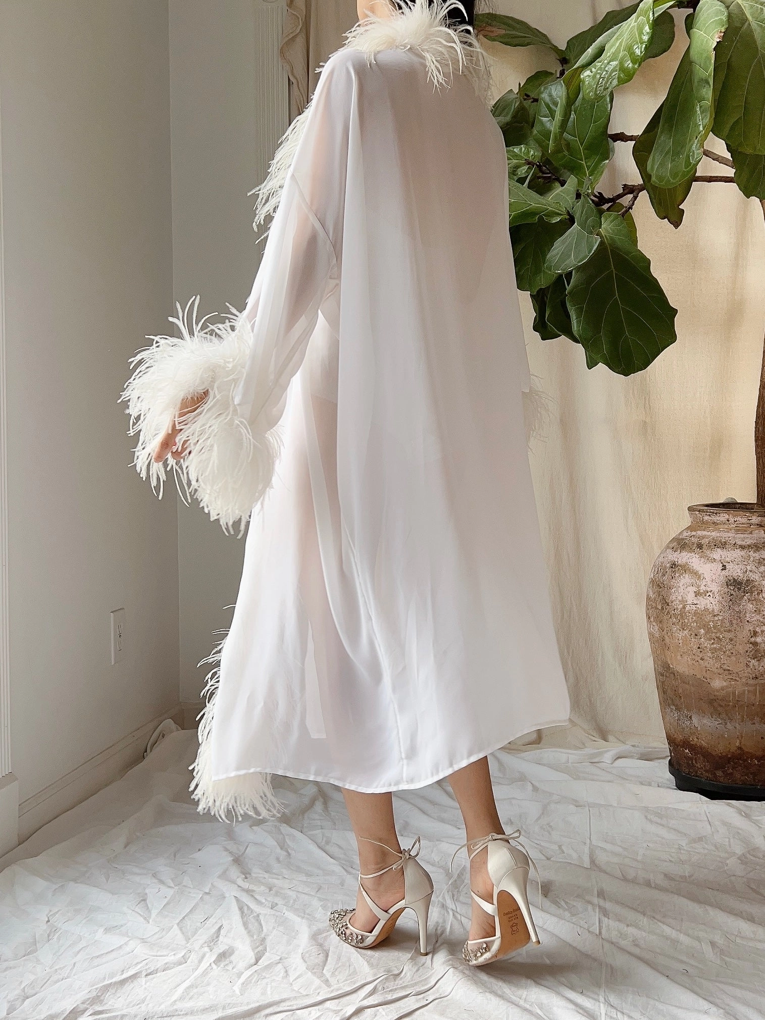 Vintage Chiffon Feather Duster - OSFM