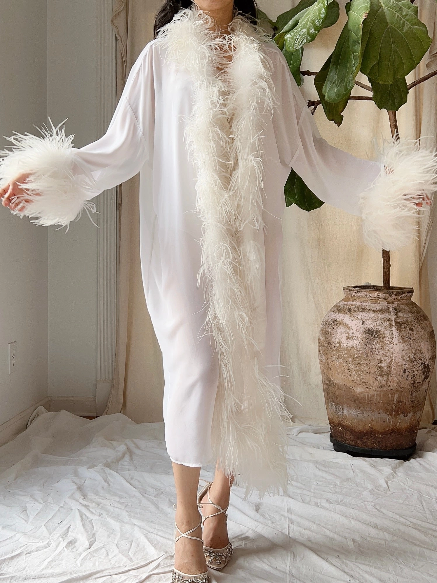 Vintage Chiffon Feather Duster - OSFM