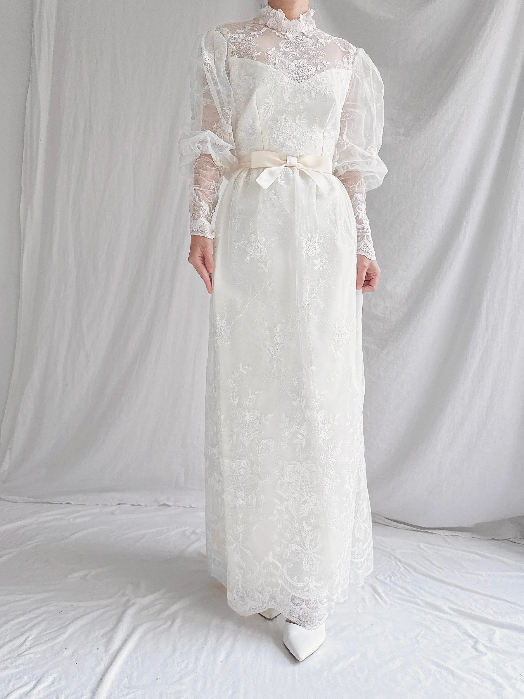 Vintage Gigot Sleeves Column Dress - S