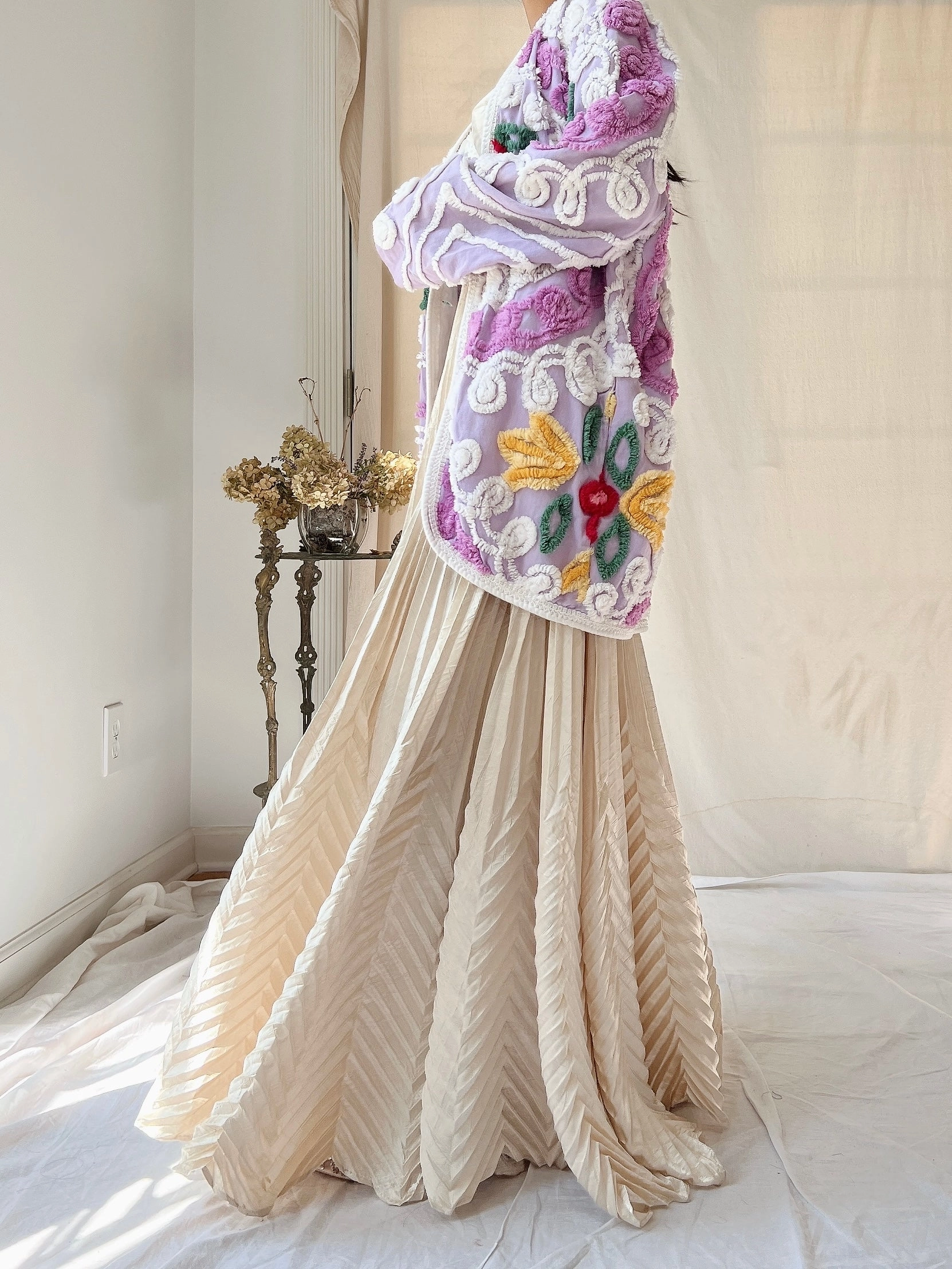 Vintage Linen Chenille Duster - OSFM