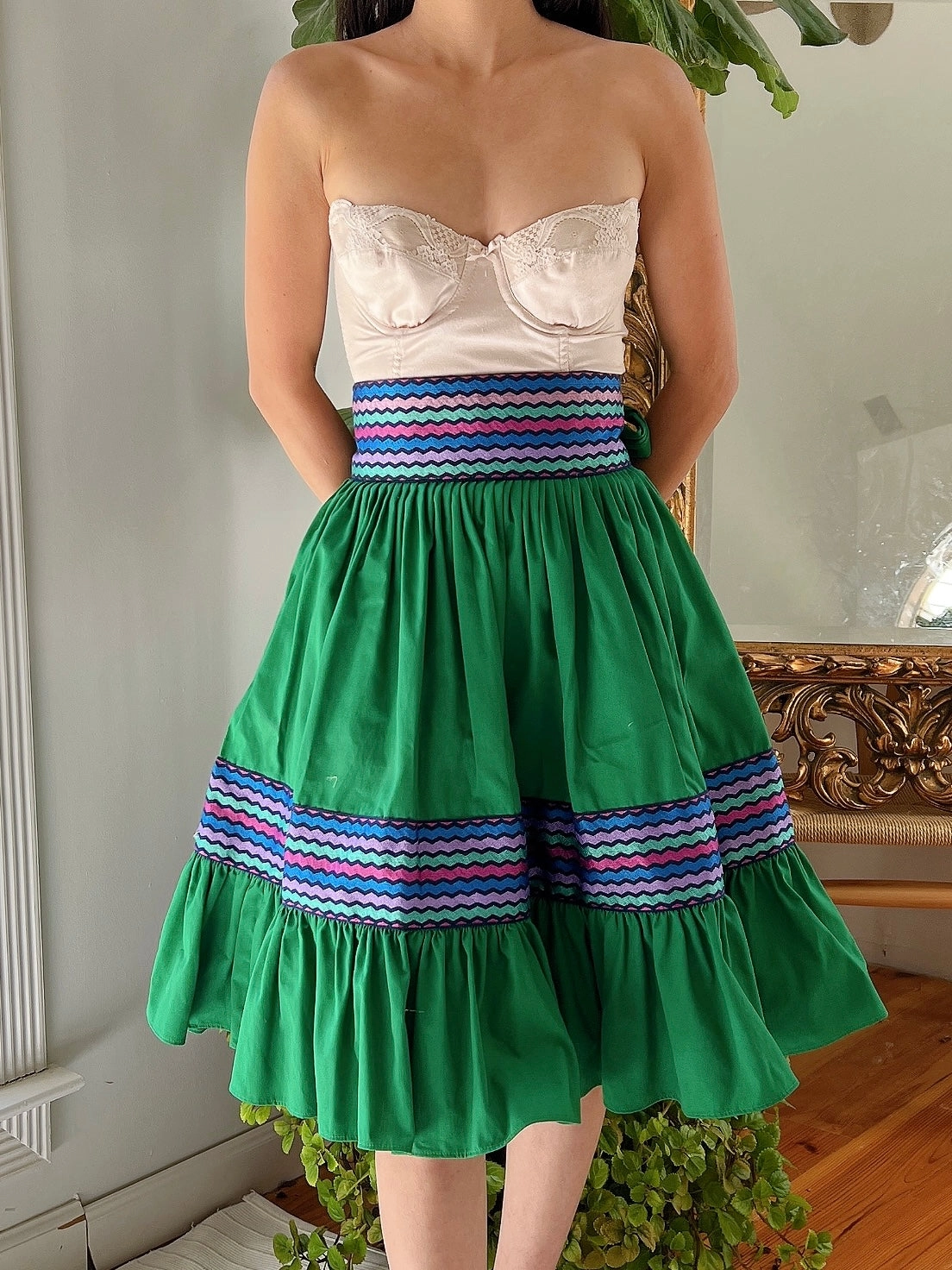 Vintage Linen Skirt - XS-M