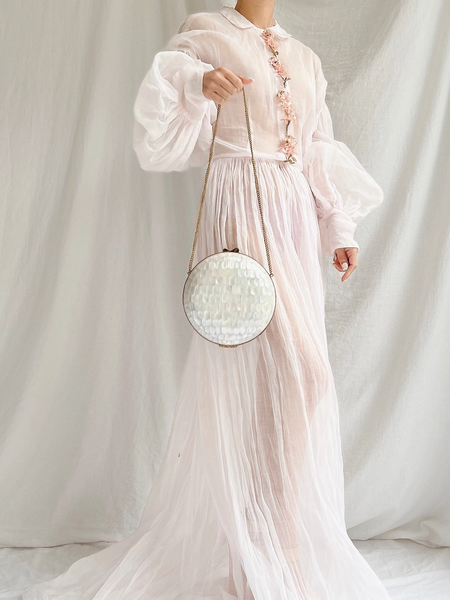 Vintage Mother-of-Pearl Ivory Inlaid Purse