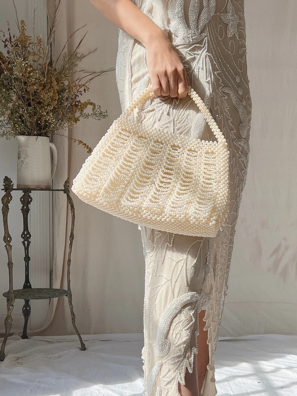 Vintage Pearl String Purse
