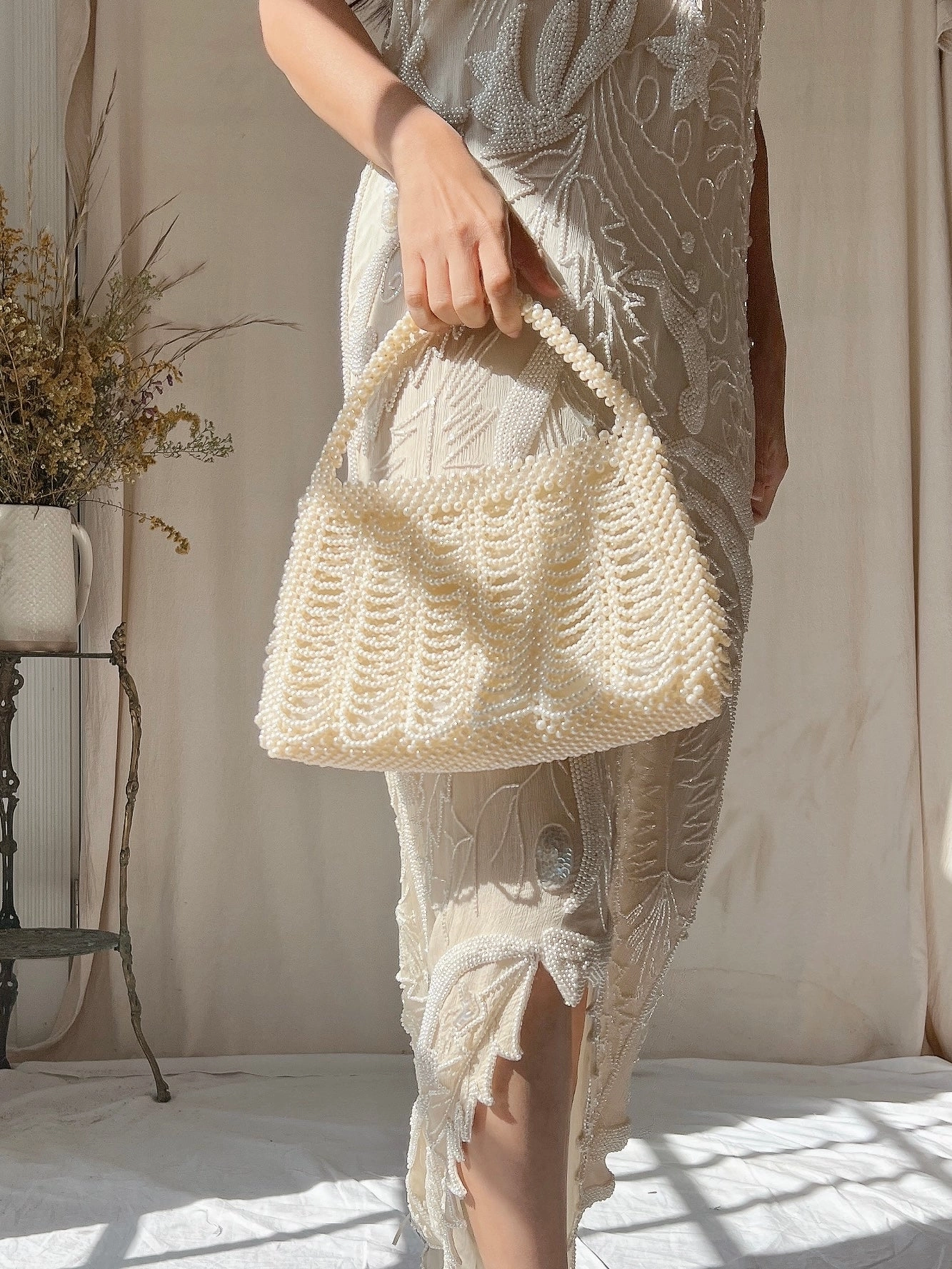 Vintage Pearl String Purse