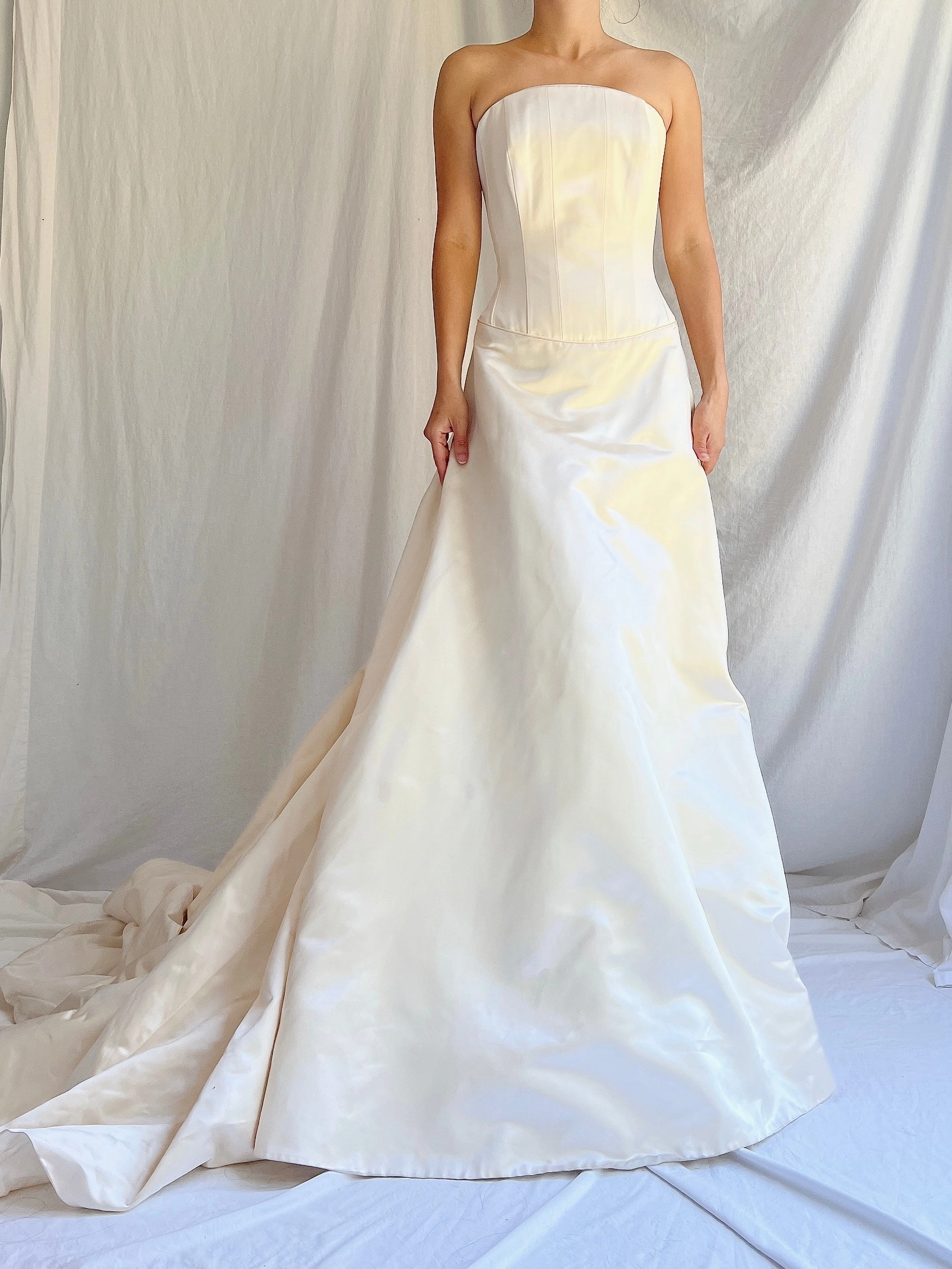 Vintage Silk Bustier Dropped Waist Gown - L/10