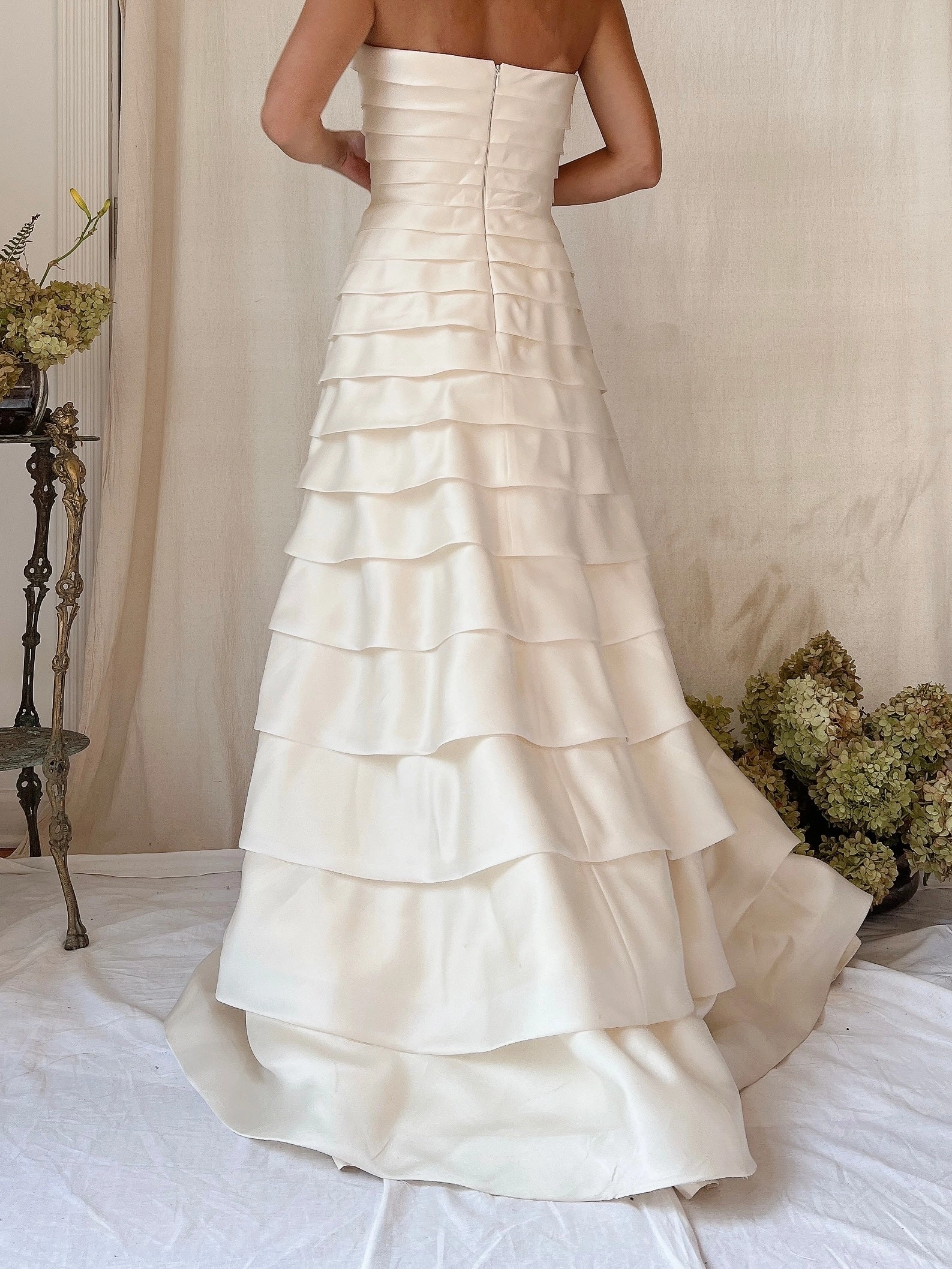 Vintage Silk Graduated Layers Gown - M/8
