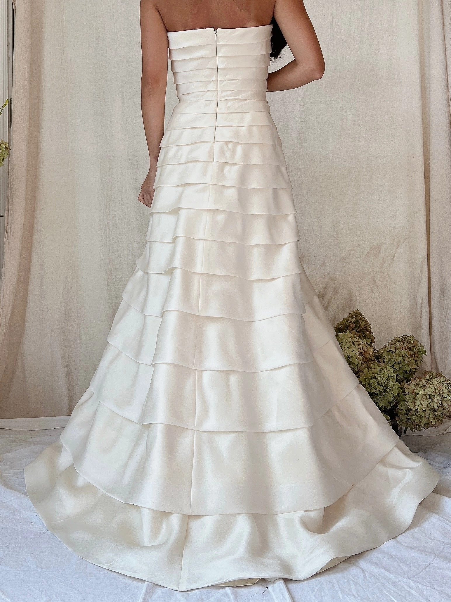 Vintage Silk Graduated Layers Gown - M/8