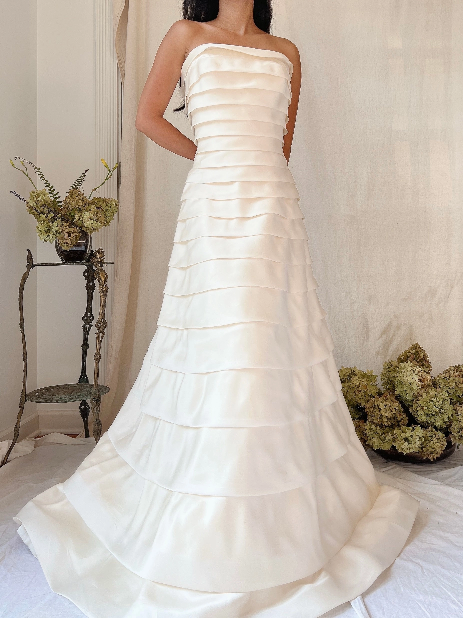 Vintage Silk Graduated Layers Gown - M/8
