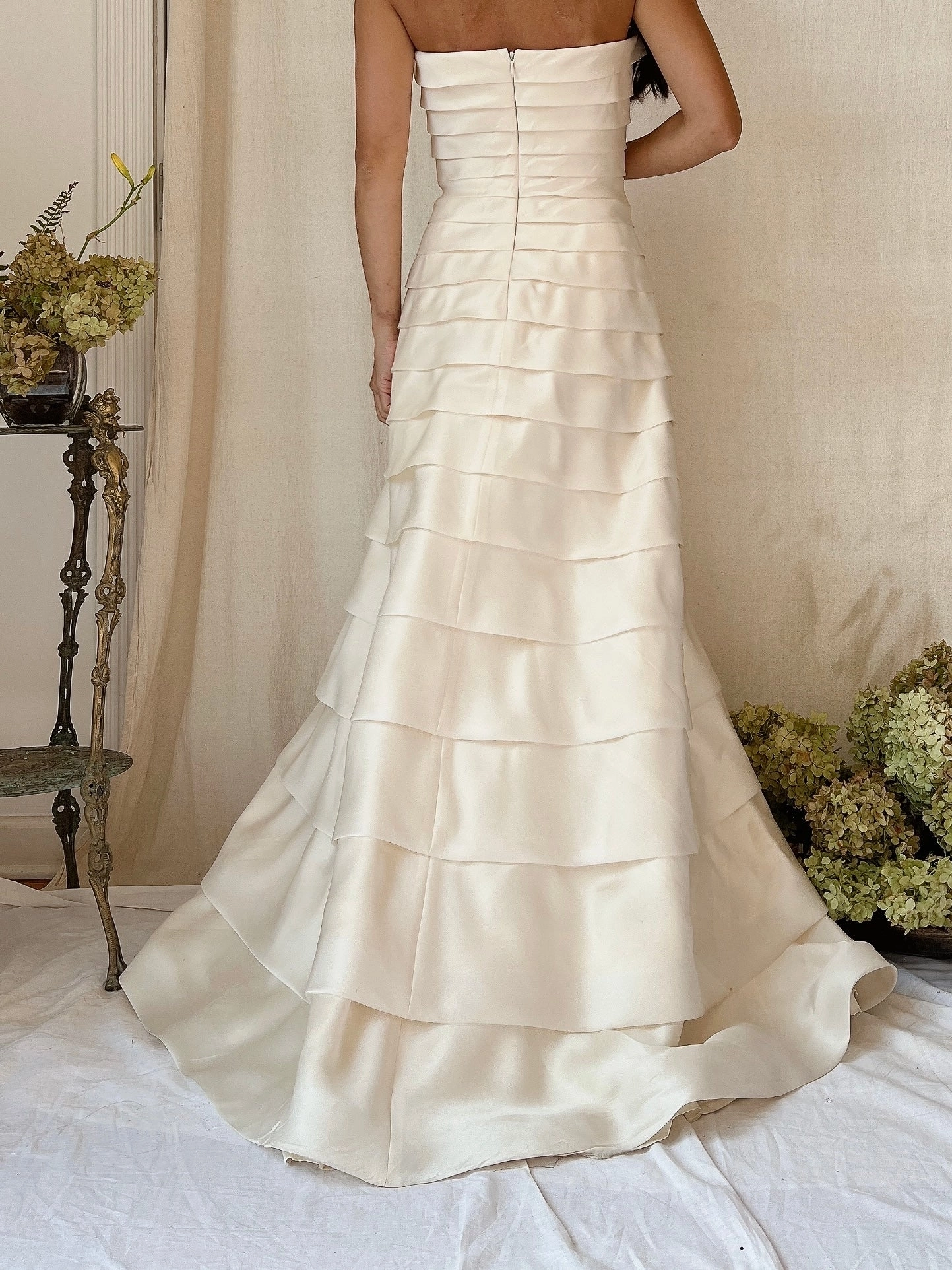 Vintage Silk Graduated Layers Gown - M/8