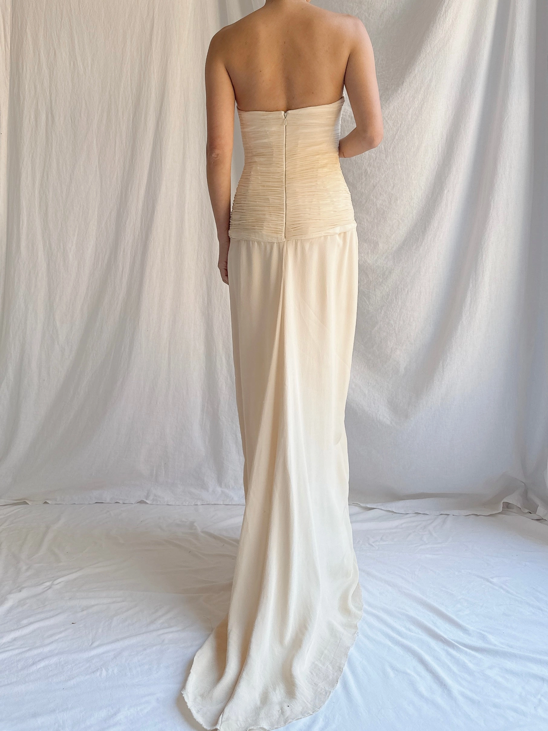 Vintage Silk Keyhole Dress - S/4/6