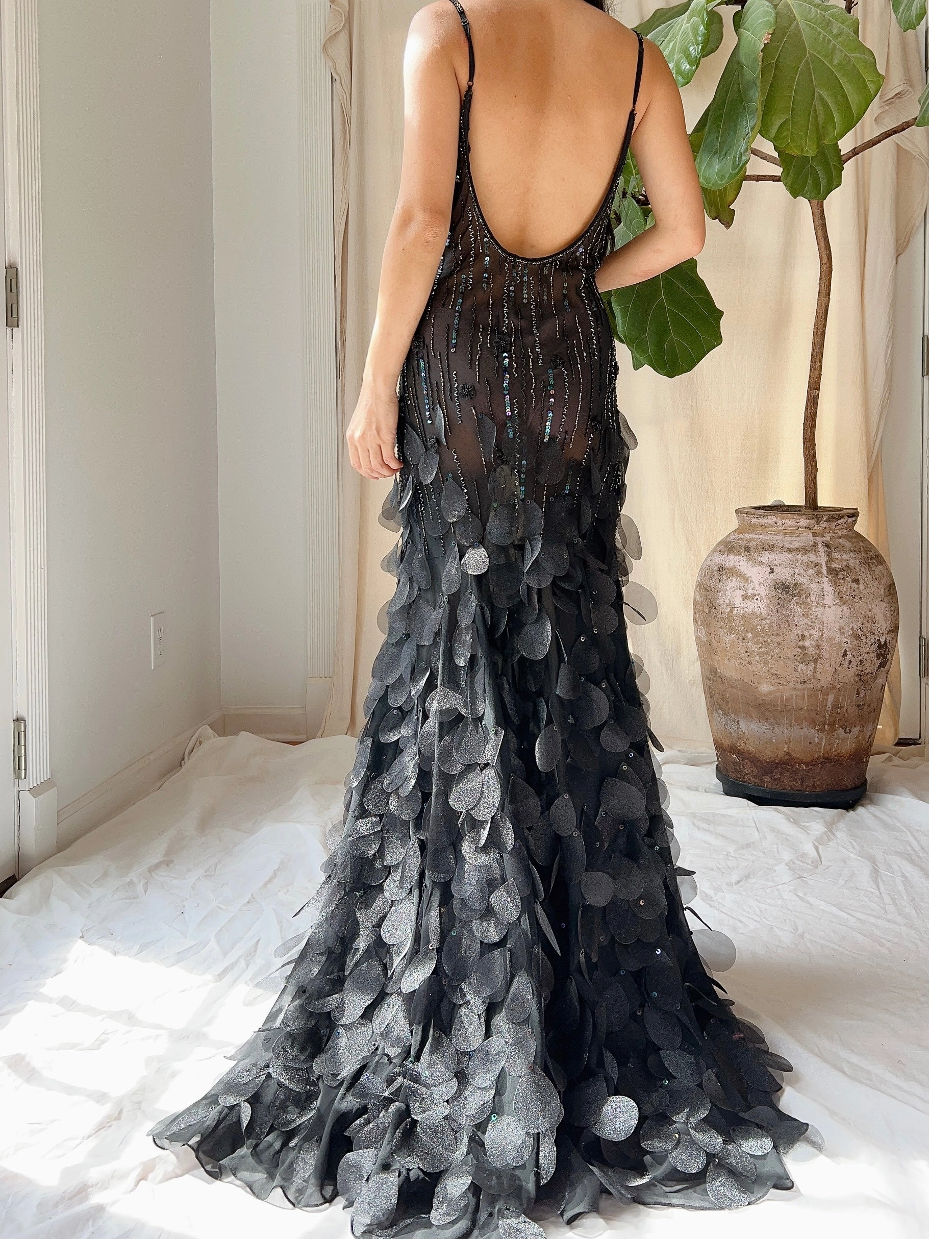 Vintage Silk Petal Dress - S/M