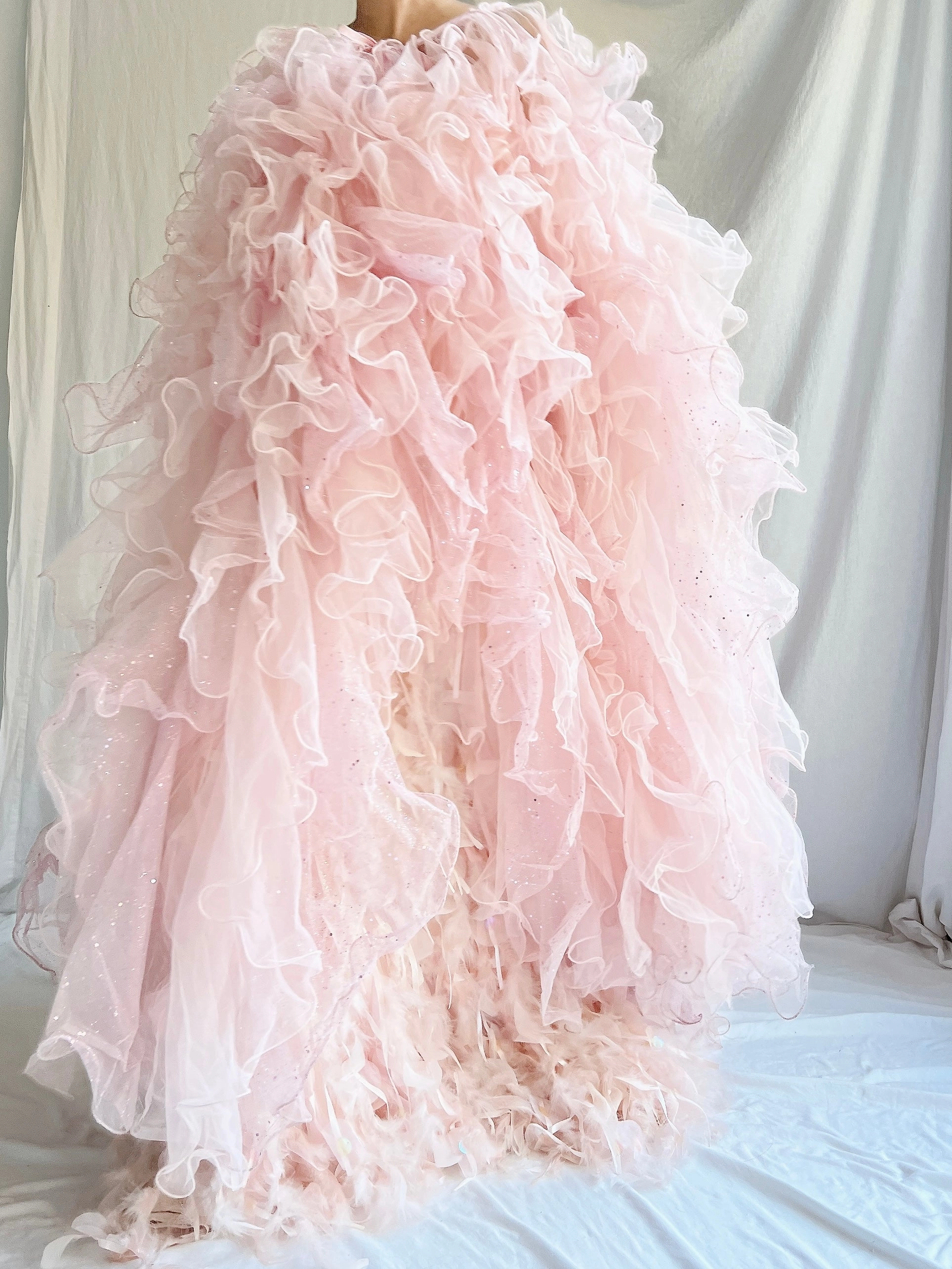Vintage Tulle Ruffle Cape/Skirt - OSFM