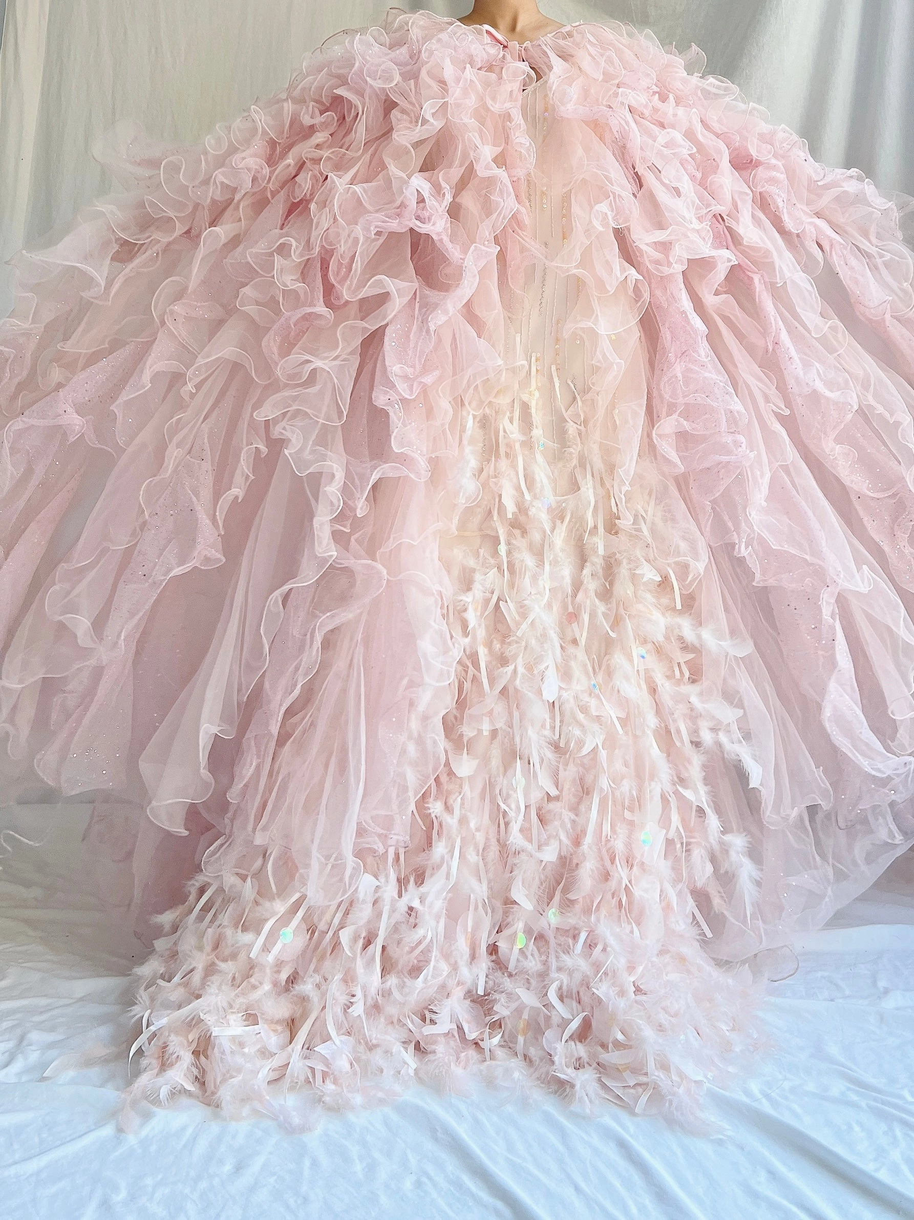 Vintage Tulle Ruffle Cape/Skirt - OSFM