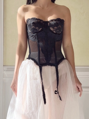 Vintage VS Black Bustier Top - XS/32B