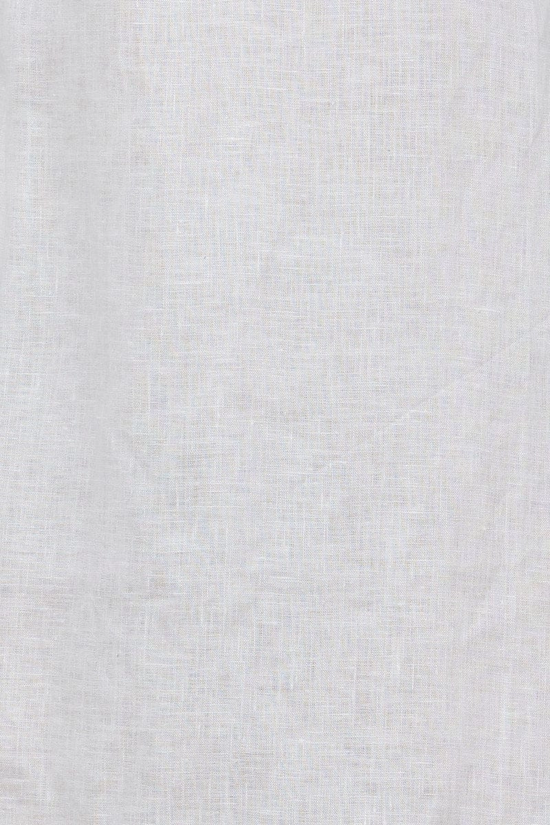 White Mini Dress Short Sleeve Linen