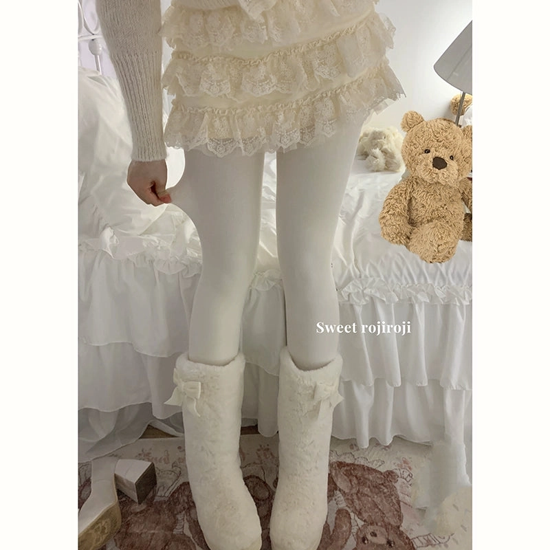 White Thickened Stockings
