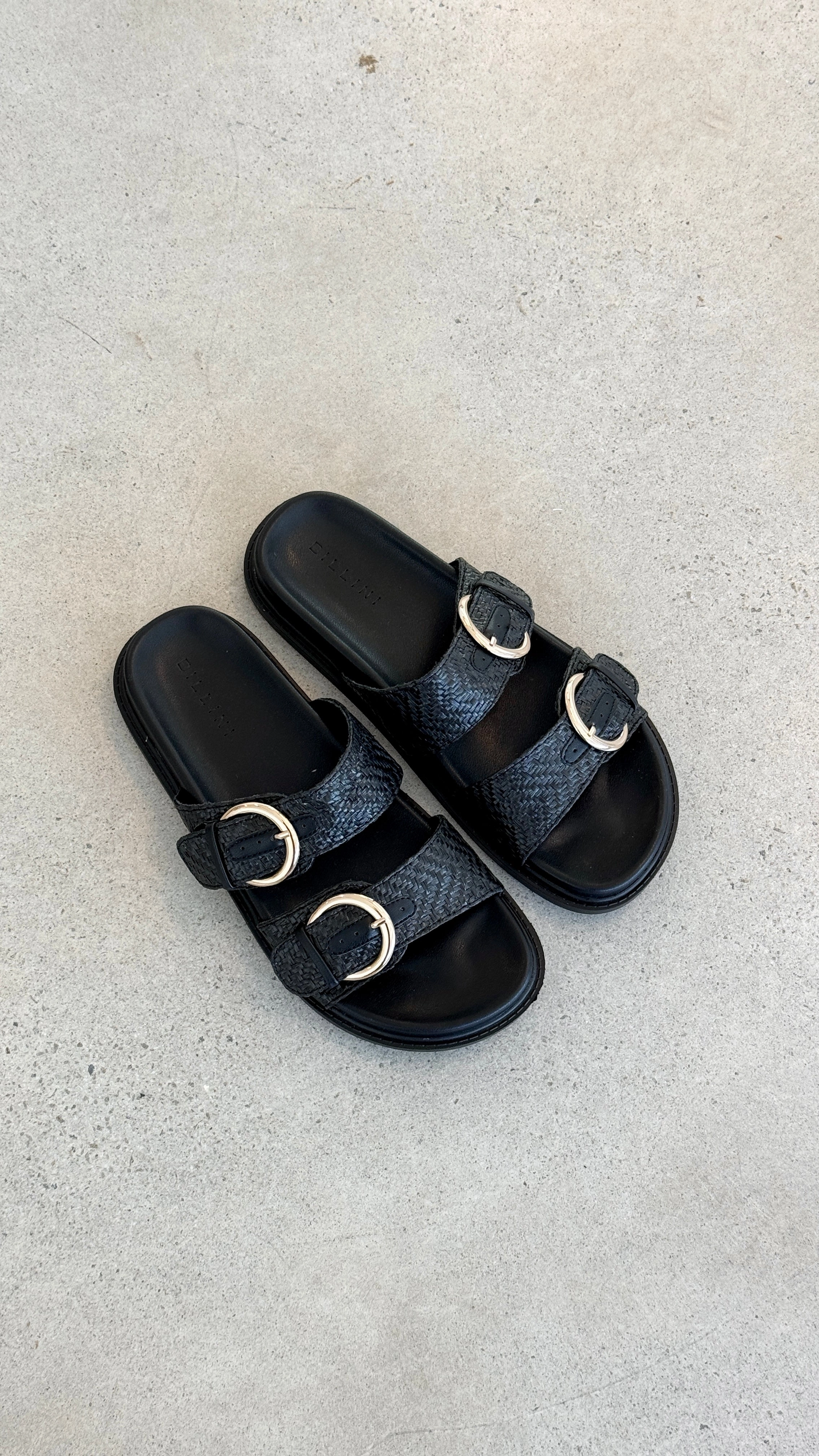 Wilmer Slide - Black Raffia