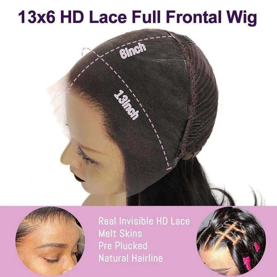 WOWANGEL 13X6 HD Lace Full Frontal Wigs Premium Raw Hair Body Wave