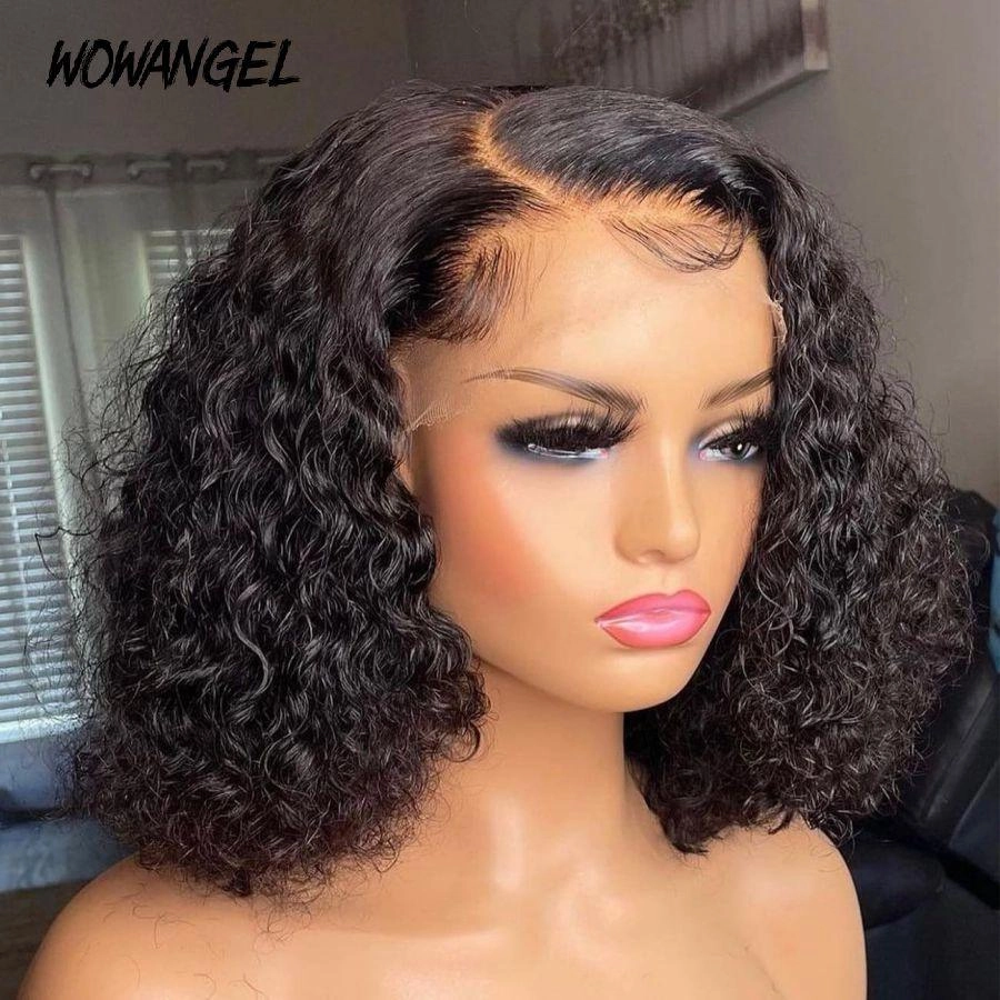 WOWANGEL 13x6 Skinlike Real HD Lace Front Wig Curly BOB 250% High Density
