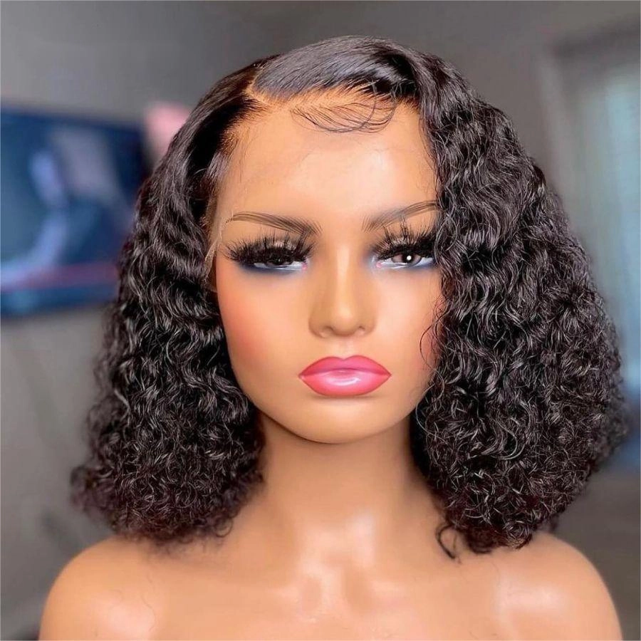 WOWANGEL 13x6 Skinlike Real HD Lace Front Wig Curly BOB 250% High Density