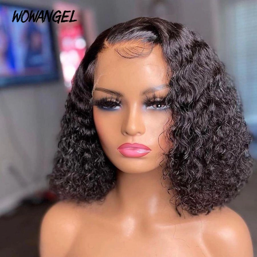 WOWANGEL 13x6 Skinlike Real HD Lace Front Wig Curly BOB 250% High Density