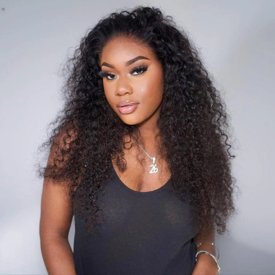 WOWANGEL 13X6 Skinlike Real HD Lace Front Wig Deep Curly Glueless Wig
