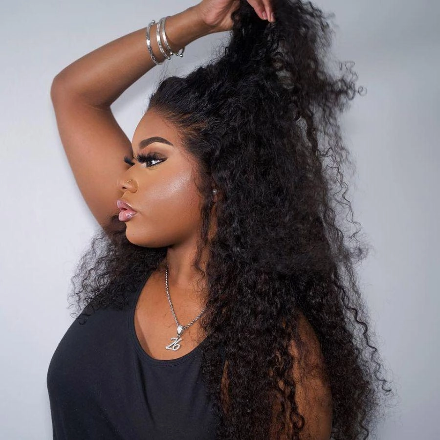 WOWANGEL 13X6 Skinlike Real HD Lace Front Wig Deep Curly Glueless Wig