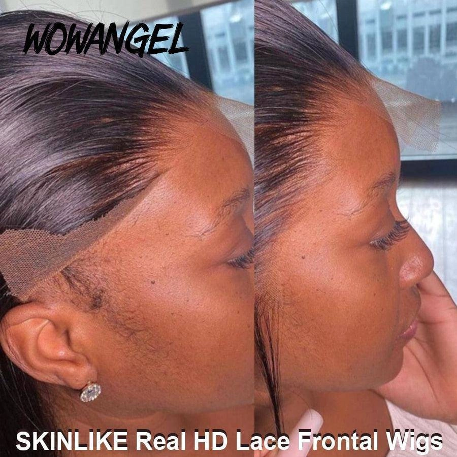 WOWANGEL 250% Density 13X6 HD Lace Front Wigs Straight HD Lace Closure Wig