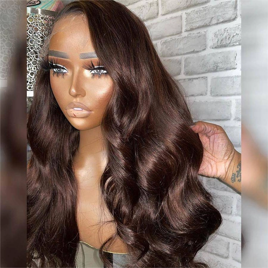 WOWANGEL #4 Dark Brown Color 13X6 HD Lace Front Wigs Body Wave