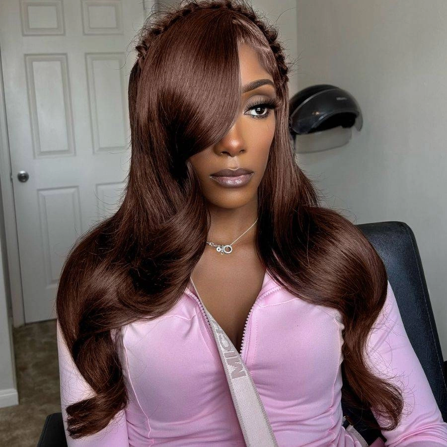 WOWANGEL #4 Dark Brown Color 13X6 HD Lace Front Wigs Body Wave