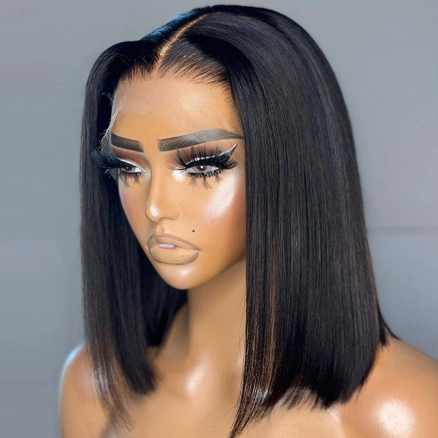 WOWANGEL 6X6/ 7X7 HD Lace Straight Bob 13X4 Lace Frontal Bob Wig
