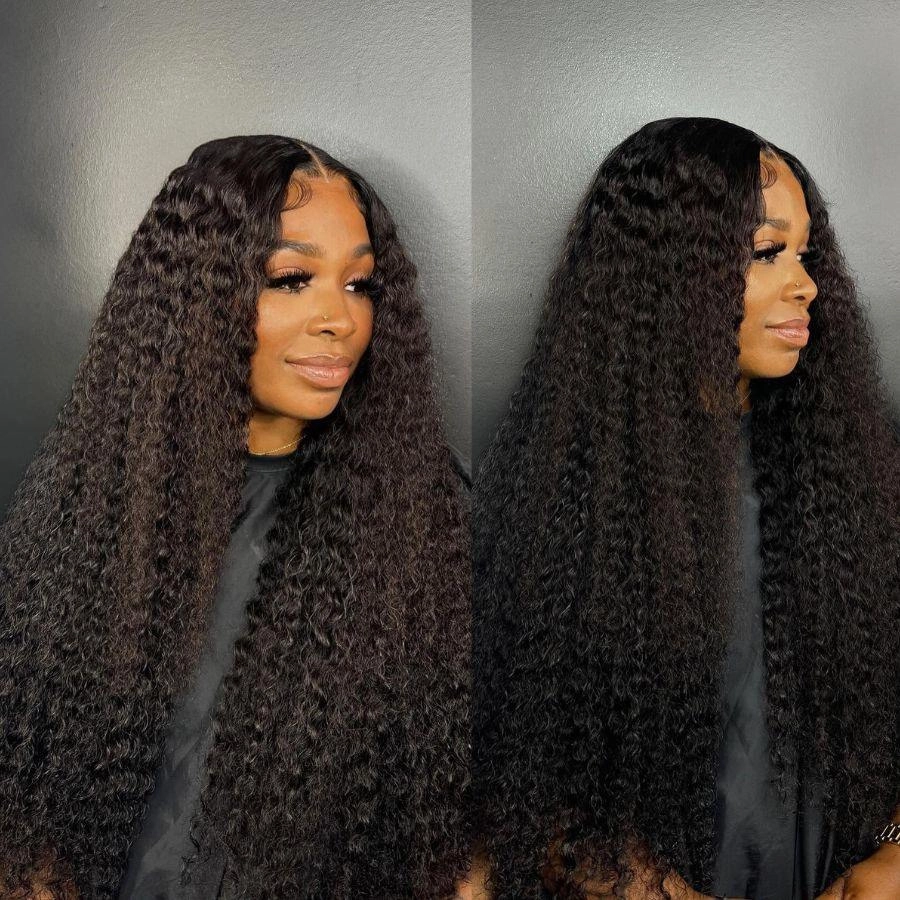WOWANGEL Deep Curly 13X6 Full Frontal HD Lace Wig Seamless Clean Hairline