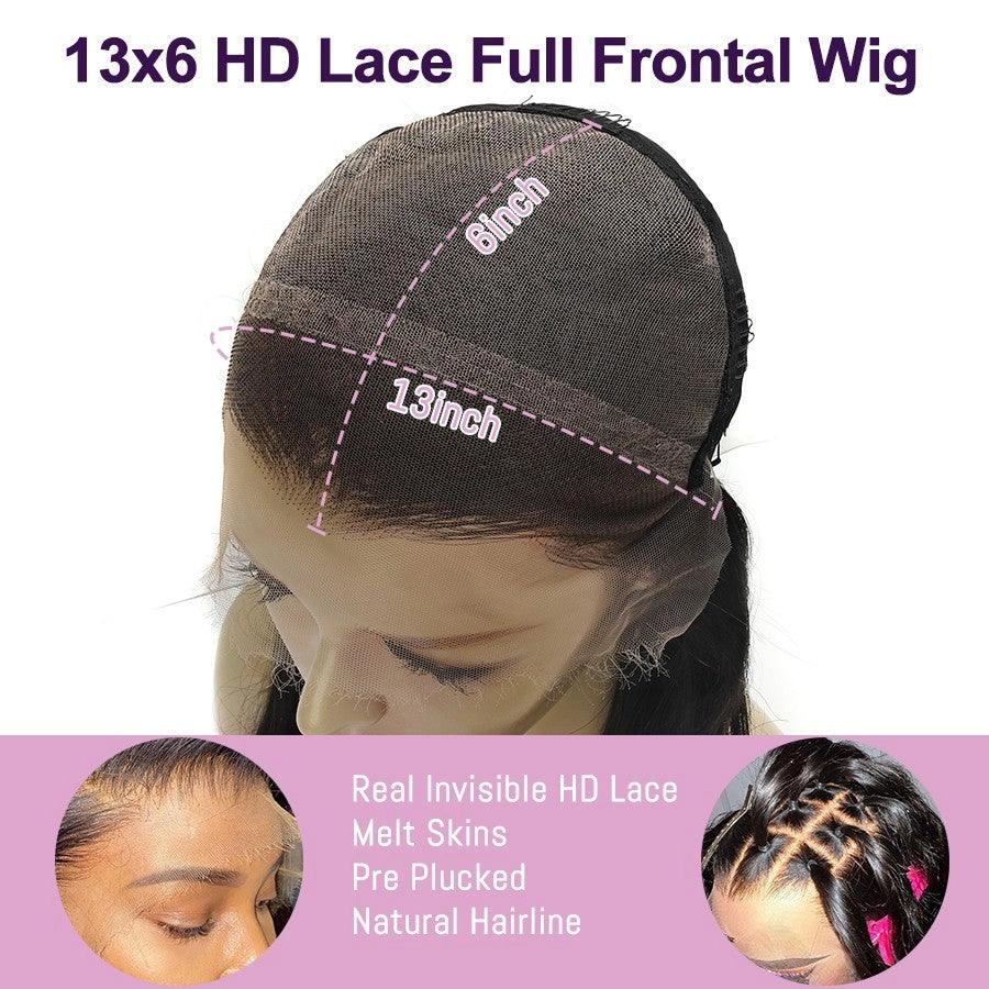 WOWANGEL Deep Curly 13X6 Full Frontal HD Lace Wig Seamless Clean Hairline