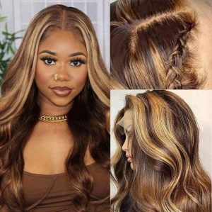 WOWANGEL Highlight Color 13x6 Skinlike Real HD Lace Front Wig Body Wave