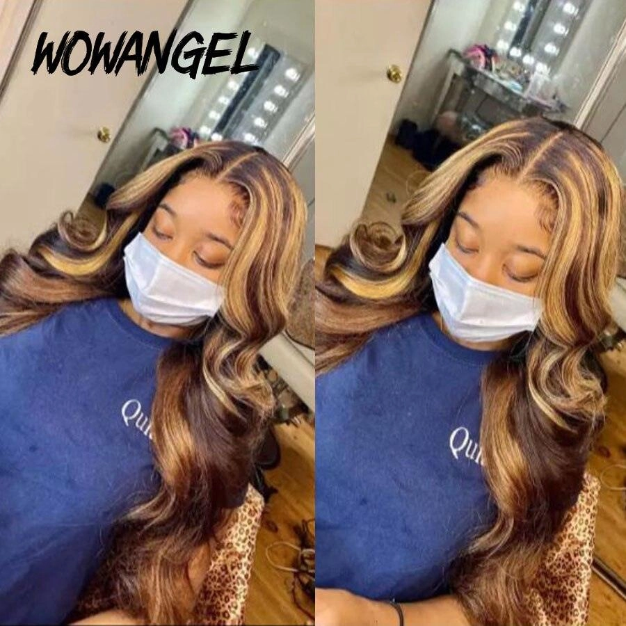 WOWANGEL Highlight Color 13x6 Skinlike Real HD Lace Front Wig Body Wave