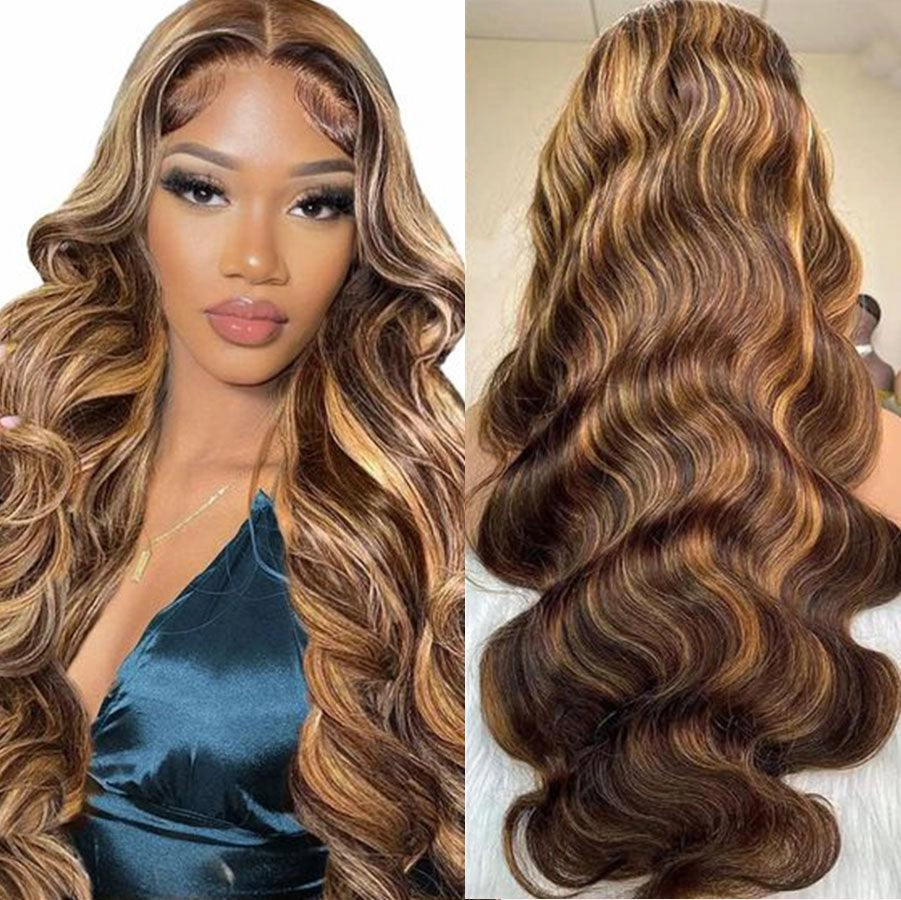 WOWANGEL Highlight Color 13x6 Skinlike Real HD Lace Front Wig Body Wave
