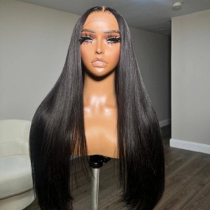 WOWANGEL Premium Raw Hair 13X4 HD Lace Frontal Wigs Straight Closure Wig