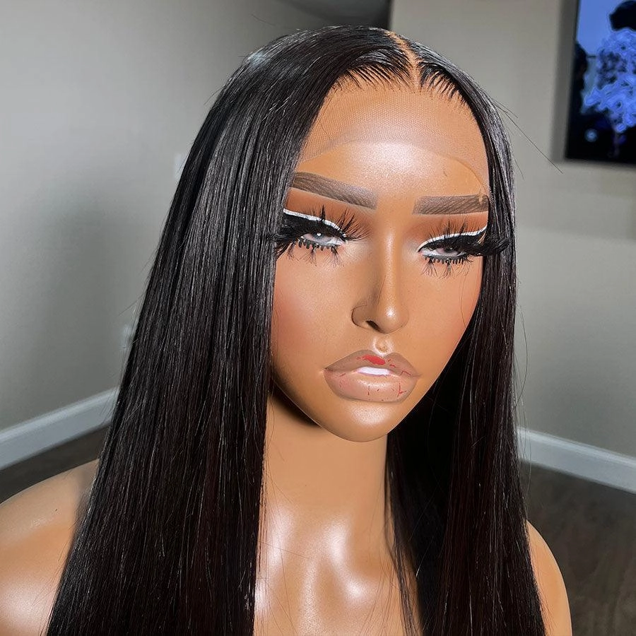 WOWANGEL Premium Raw Hair 13X4 HD Lace Frontal Wigs Straight Closure Wig