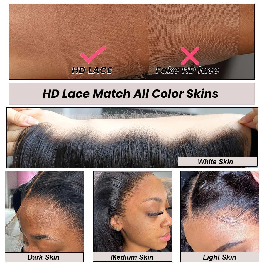 WOWANGEL Short Bob Wig 13x6 Straight Skinlike Real HD Lace Front Wig