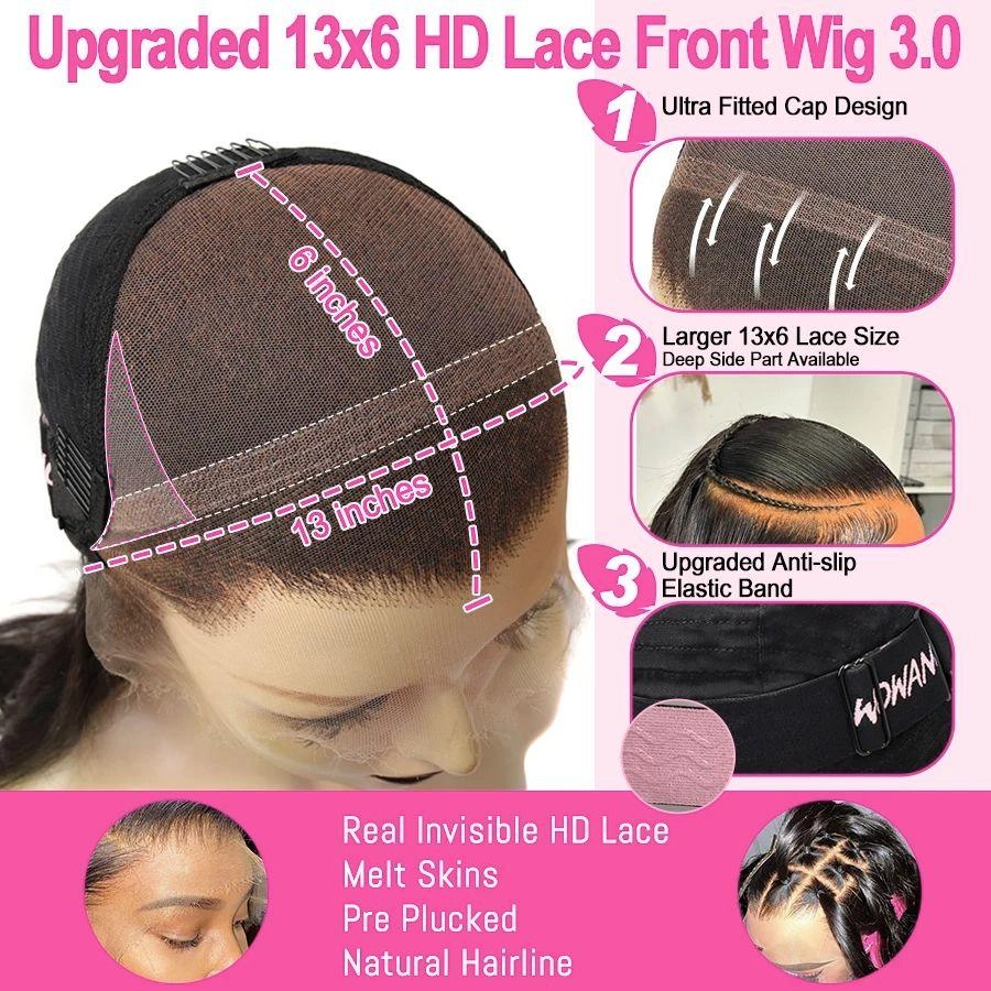 WOWANGEL Tight Curly 13X6 Skinlike Real HD Lace Front Wig